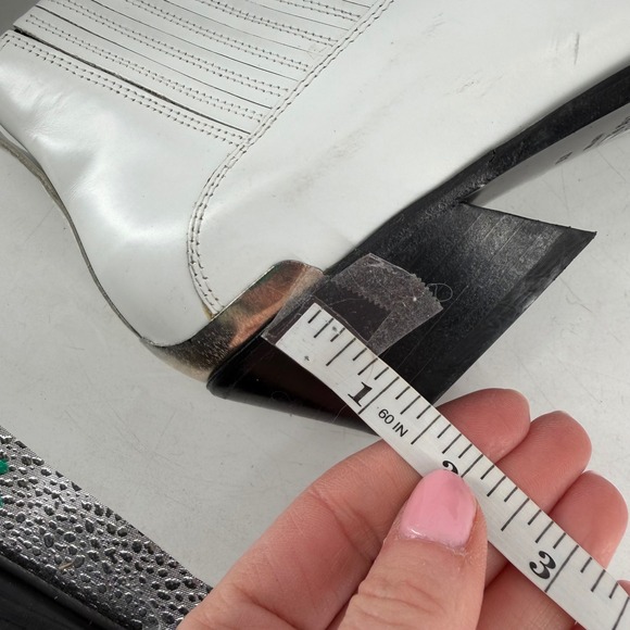Rag & Bone Westin Boot Women 37.5 White Leather Pointed Toe Western Minimalist - Picture 10 of 13